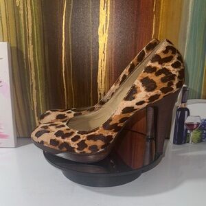 Steve Madden Bogarrt Pony Hair Leopard Print Heels - Women’s Size 8.5 M